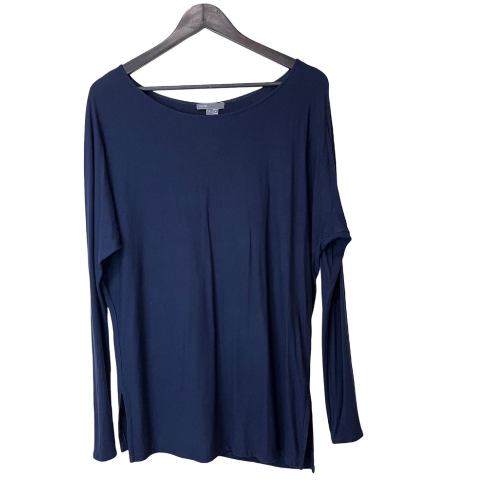 Vince Navy Dolman Sleeve Boatneck Top